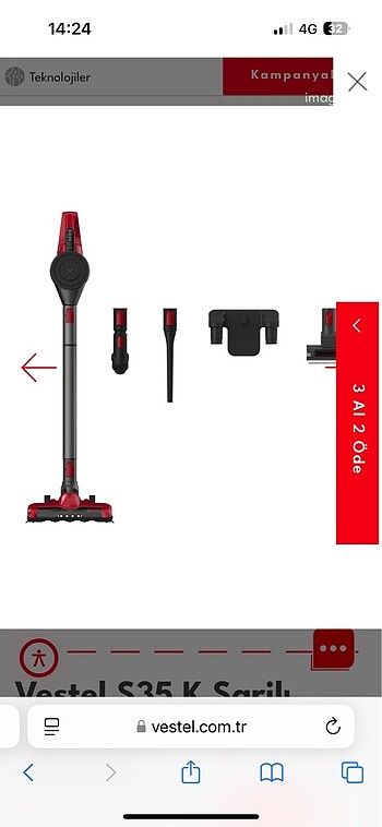 Vestel şarjlı süpürge