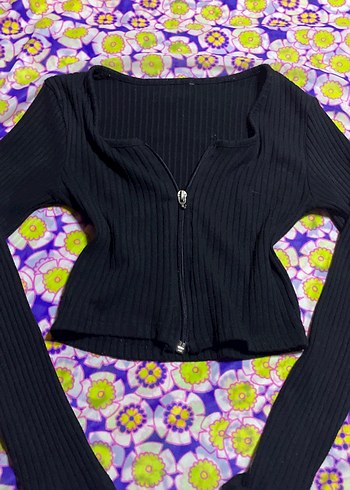 Zara fermuarlı mini hırka goth