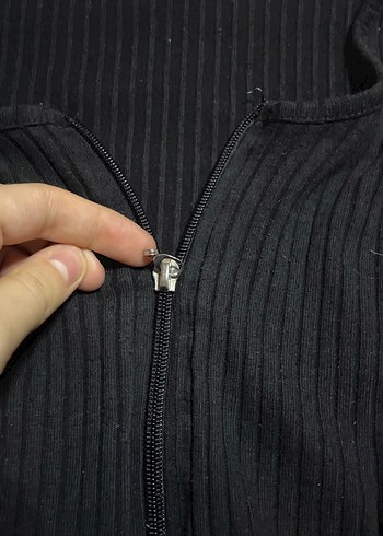 s Beden fermuarlı mini hırka goth