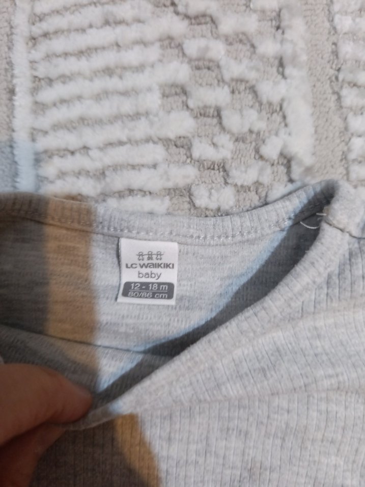 Gri Uzun Kollu Bebek Body - Görsel 3