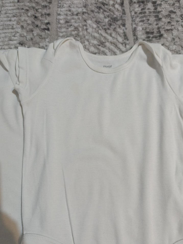 Beyaz Kısa Kollu Pamuklu Bebek Body - Görsel 5