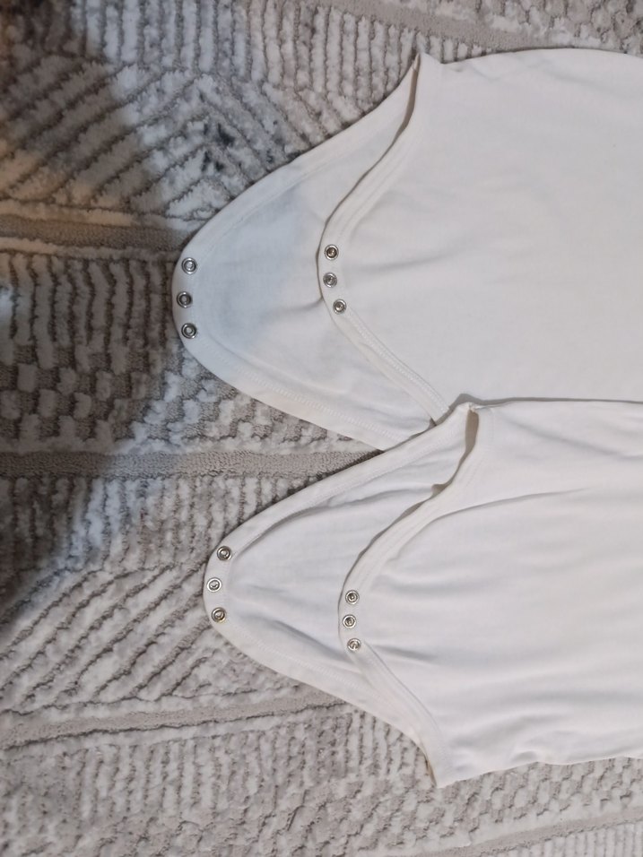 Beyaz Kısa Kollu Pamuklu Bebek Body - Görsel 4