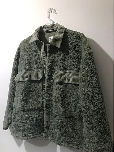 Zara Zara suni yünlü yeşil ceket