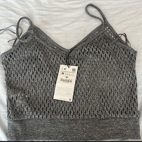 m Beden gri Renk Zara crop