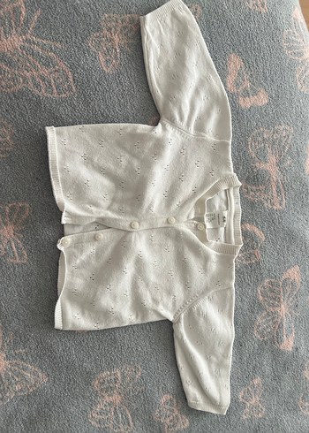 Kız Çocuk Beyaz İnce Triko Hırka - Görsel 2