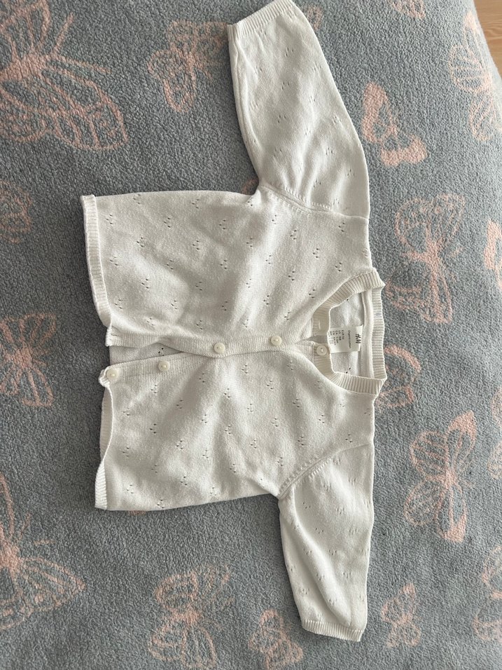 Kız Çocuk Beyaz İnce Triko Hırka - Görsel 2