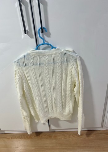 Kadın Beyaz Örgü Triko Kazak - Görsel 2