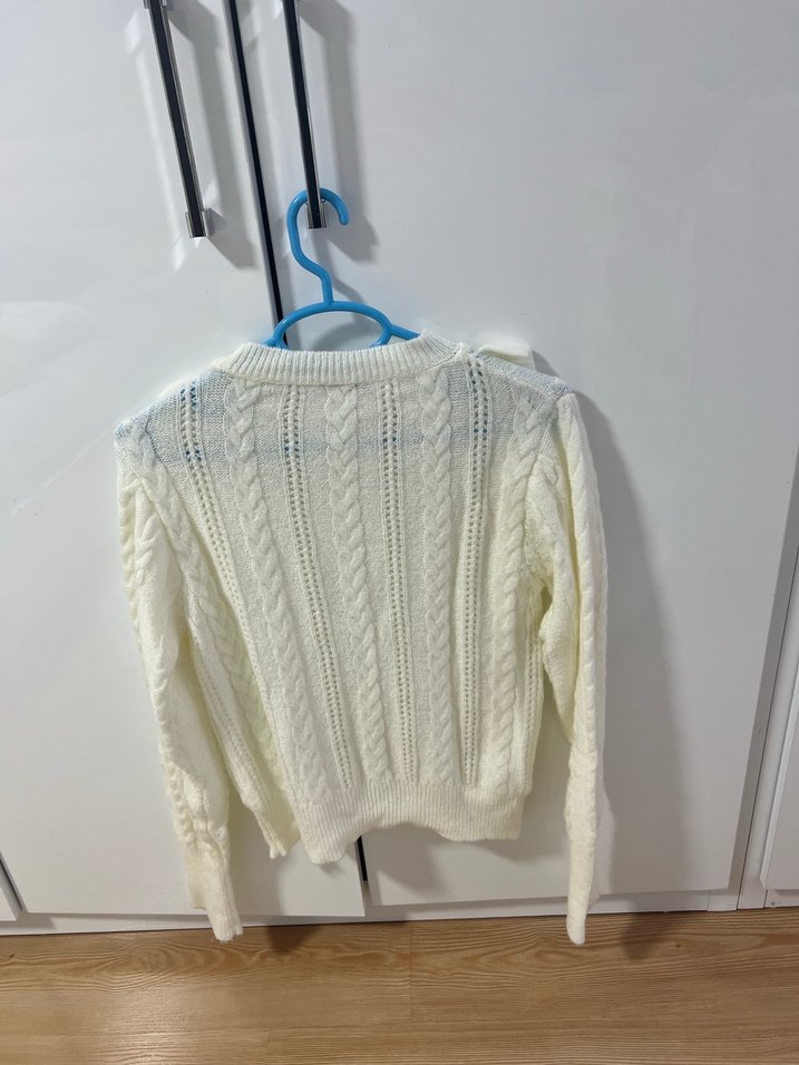 Kadın Beyaz Örgü Triko Kazak - Görsel 2