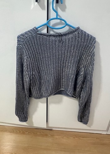 Zara Gri Örgü Kadın Triko Sweatshirt - Görsel 2