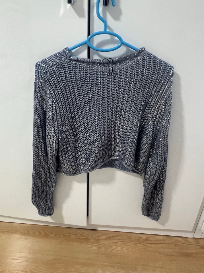 Zara Gri Örgü Kadın Triko Sweatshirt - Görsel 2