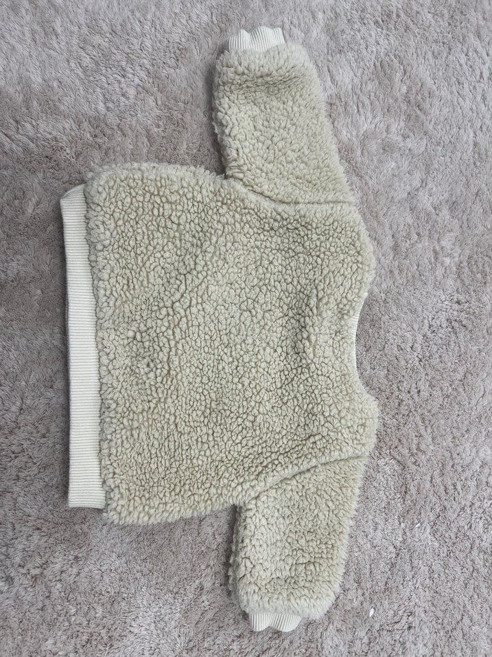 Kız Çocuk krem Sıcak Peluş Kazak - Görsel 2