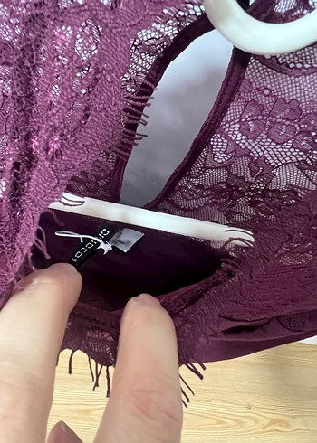 Bordo Dantel Detaylı Yüksek Yaka Kadın Kazak - Görsel 3