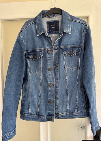 Defacto düğmeli Mavi Kadın Denim Ceket