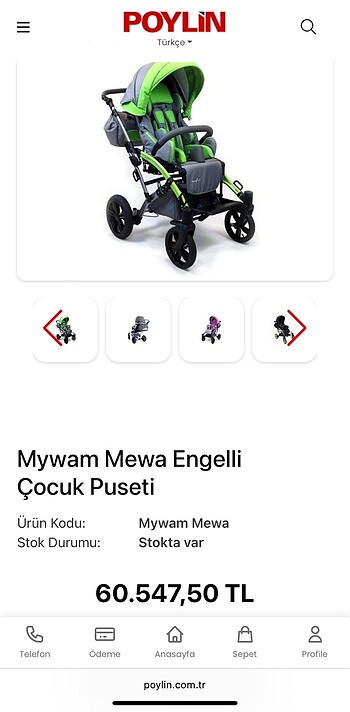 Mywam Mewa Engelli Çocuk Puseti