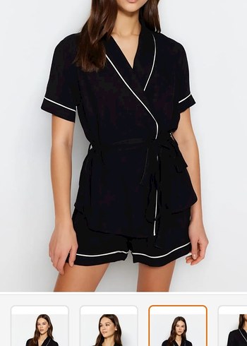 Penti Siyah Mini Kısa Kollu Kadın pijama
