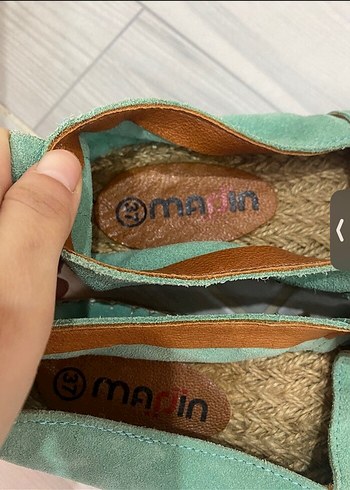 37 Beden Turkuaz Süet Dolgu Topuklu Espadril