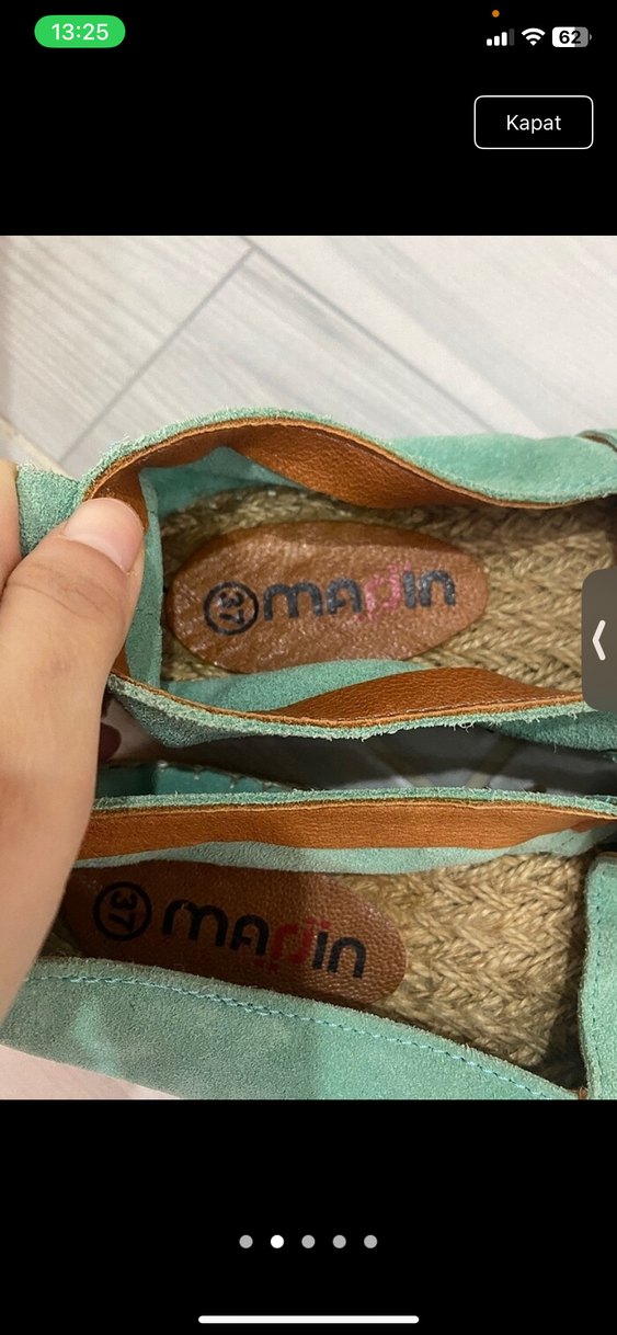 Turkuaz Süet Dolgu Topuklu Espadril - Görsel 2