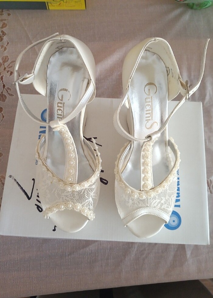 Beyaz abiye ayakkabı  - Görsel 2