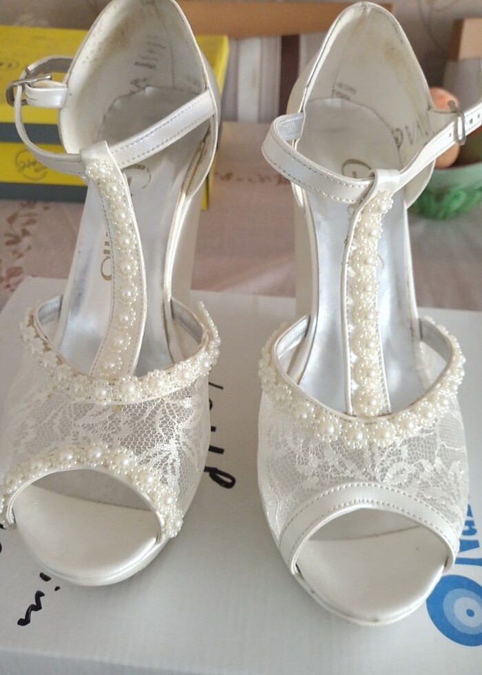 Beyaz abiye ayakkabı  - Görsel 5