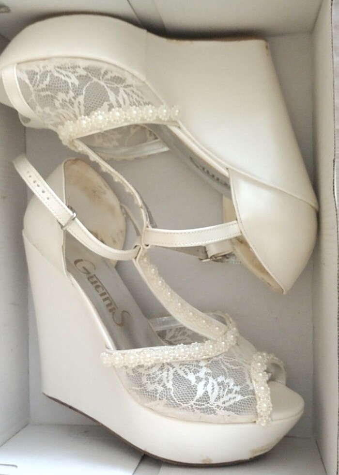 Beyaz abiye ayakkabı  - Görsel 4