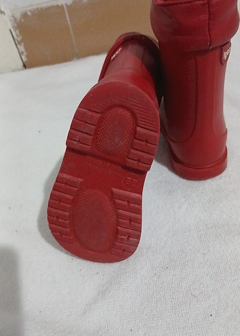 22 Beden kırmızı Renk Kız Çocuk Kırmızı Kauçuk Bot