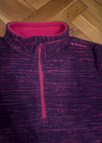 Mor  Yarım Fermuarlı Uzun Kollu Polar Sweatshirt - Görsel 2