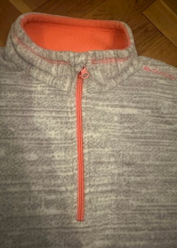 Gri Fermuarlı Yarım Boğazlı Polar - Görsel 2