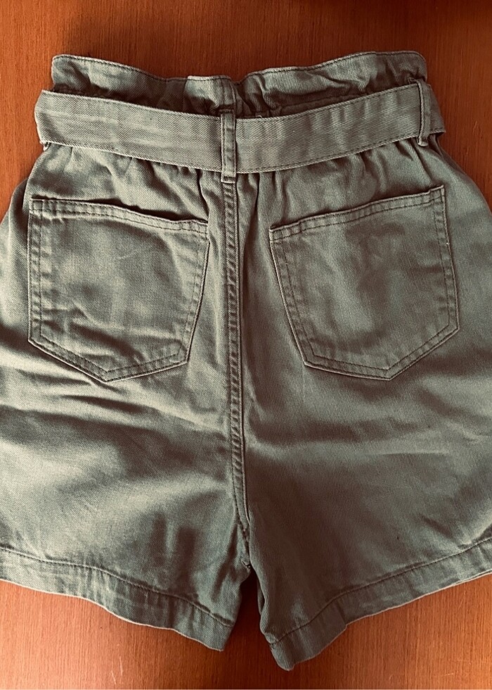 DeFacto Young yüksek bel haki denim şort - Görsel 2