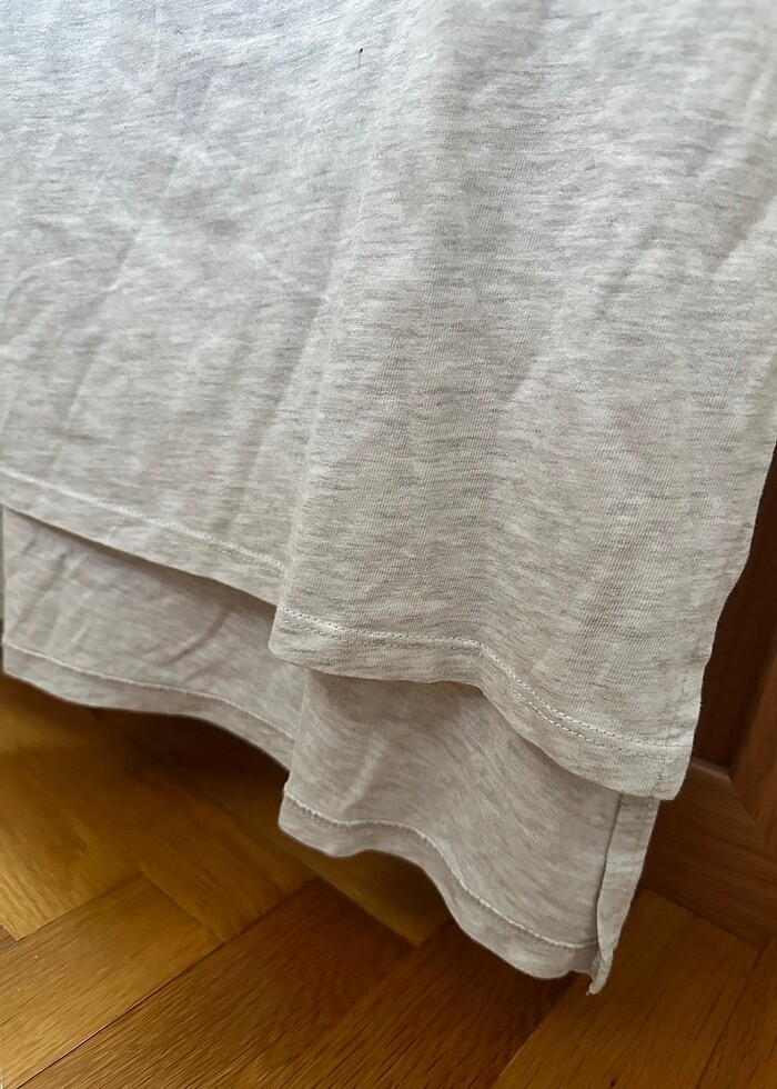 Zara açık gri tişört - Görsel 3