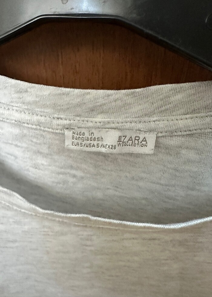 Zara açık gri tişört - Görsel 4