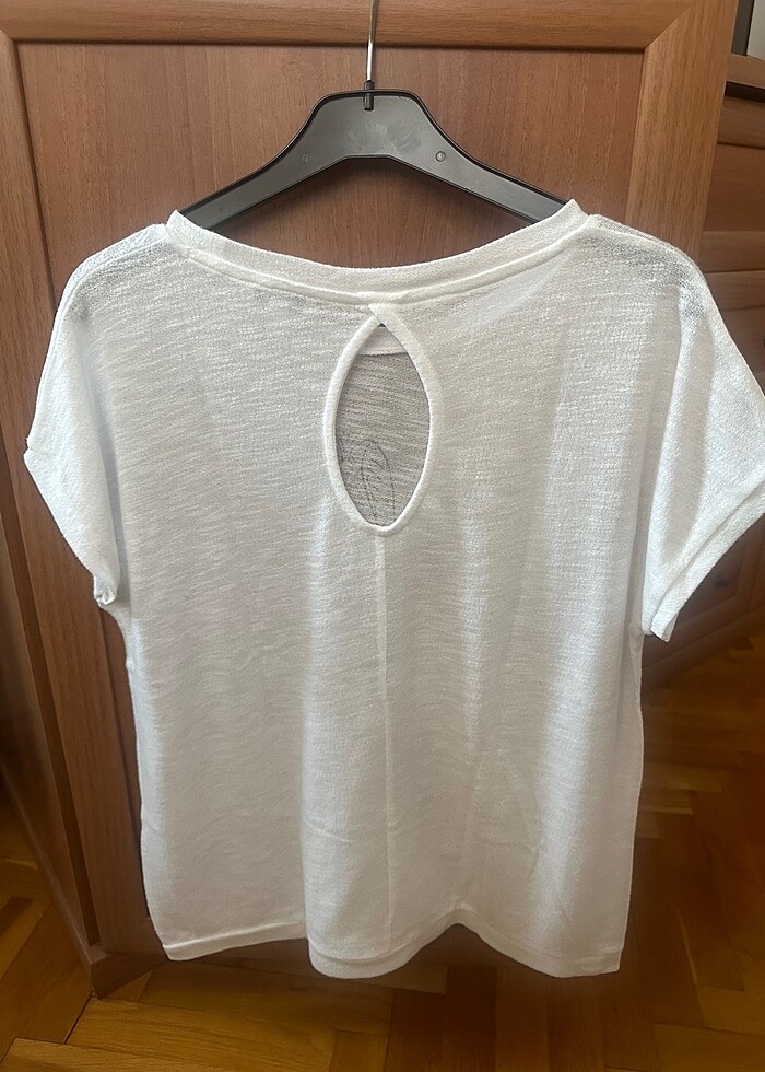 Mavi jeans baskılı bluz - Görsel 3