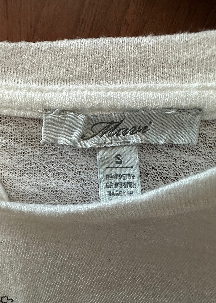 Mavi jeans baskılı bluz - Görsel 4