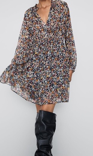 Zara sezon çiçek desenli elbise