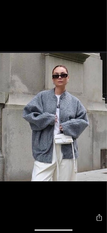 Zara oversize bomber ceket gri