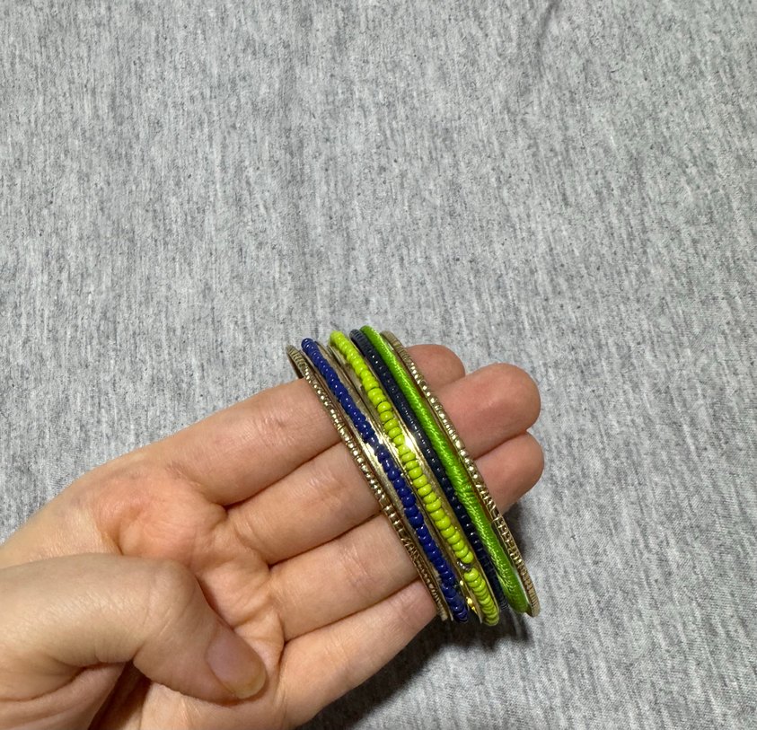 Renkli Yılan Desenli Elastik Kadın 6lı Bileklik - Görsel 2