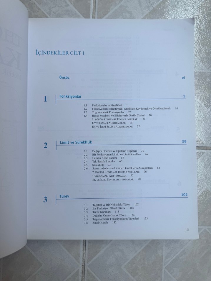 Thomas Kalkülüs Cilt 1 - George B. Thomas - Görsel 3