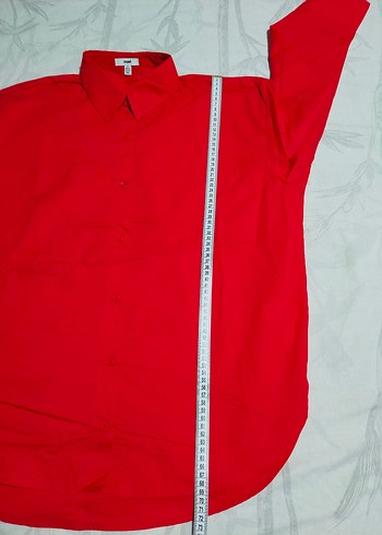 Mavi Kırmızı Gömlek Oversize / Geniş Kesim sıfır üründür. 1 adet - Görsel 4