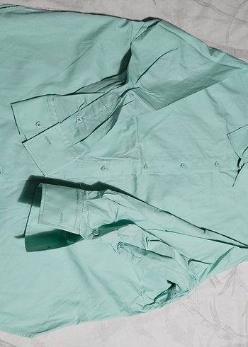 Mavi  Gömlek Oversize / Geniş Kesim sıfır üründür.  1 adet - Görsel 5