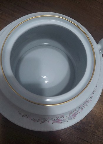 Beden Beyaz Pastel Desenli Porselen çorbalaık