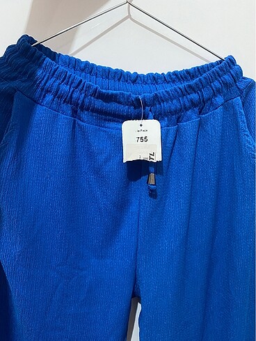 Lacivert Keten Karışımı Pantolon