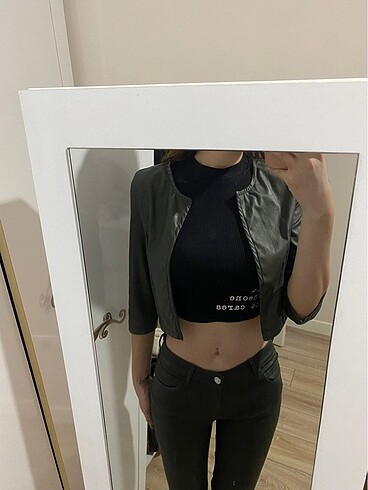 Zara Deri Crop Ceket