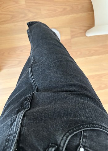 Zara Siyah Denim Zara Midi Kalem Etek