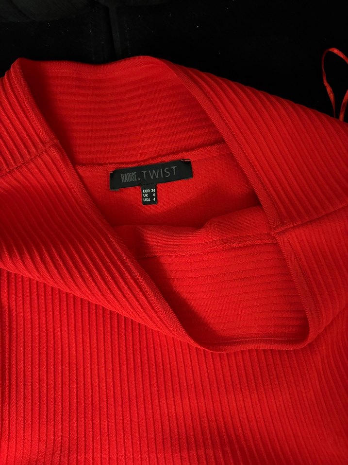 Kırmızı Mini Twist Elbise - Görsel 2