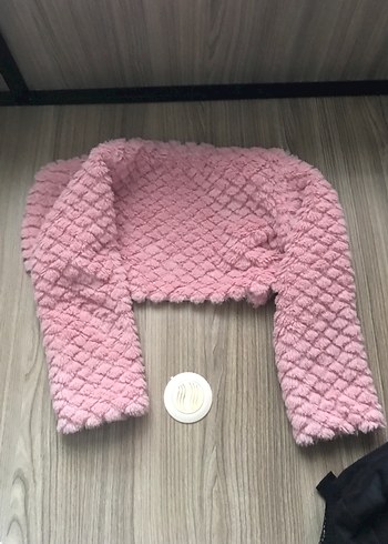 Kız Çocuk Pembe Triko Bolero - Görsel 3