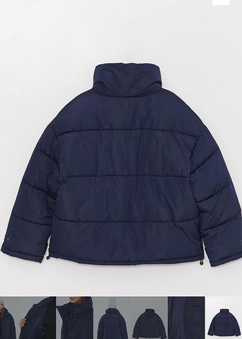 LC Waikiki Lacivert Kadın mi Oversize Puff Mont