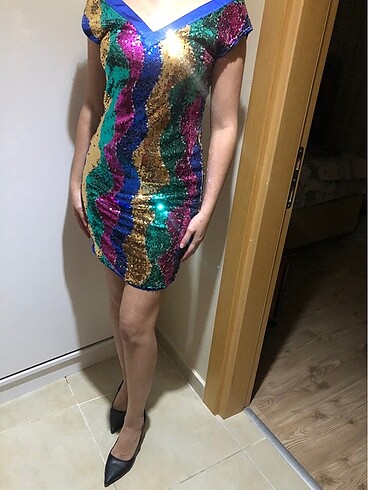 Zara Renkli elbise