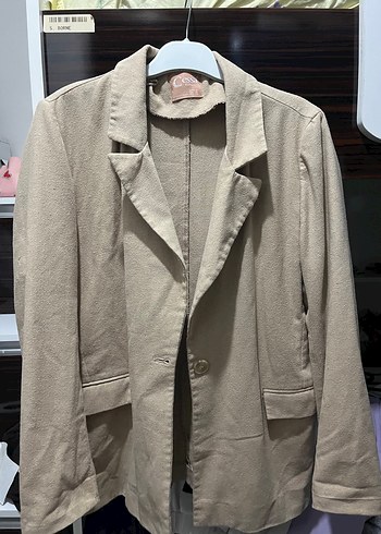 Diğer Bej Tek Dugmeli Blazer Ceket