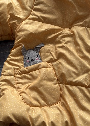 Kürk Detaylı Sarı Bebek Kız montu - Görsel 3