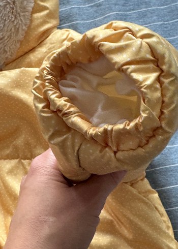 Kürk Detaylı Sarı Bebek Kız montu - Görsel 6