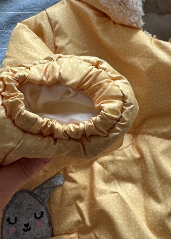 Kürk Detaylı Sarı Bebek Kız montu - Görsel 5